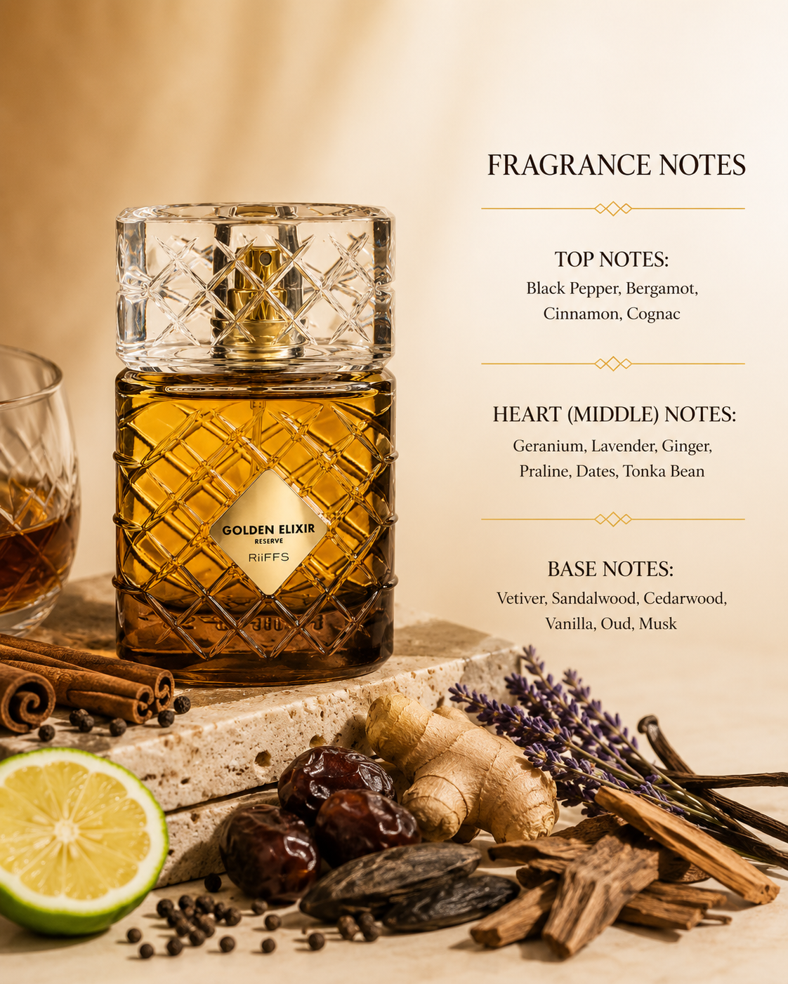 Riiffs Golden Elixir Reserve 100ml EDP - Unisex
