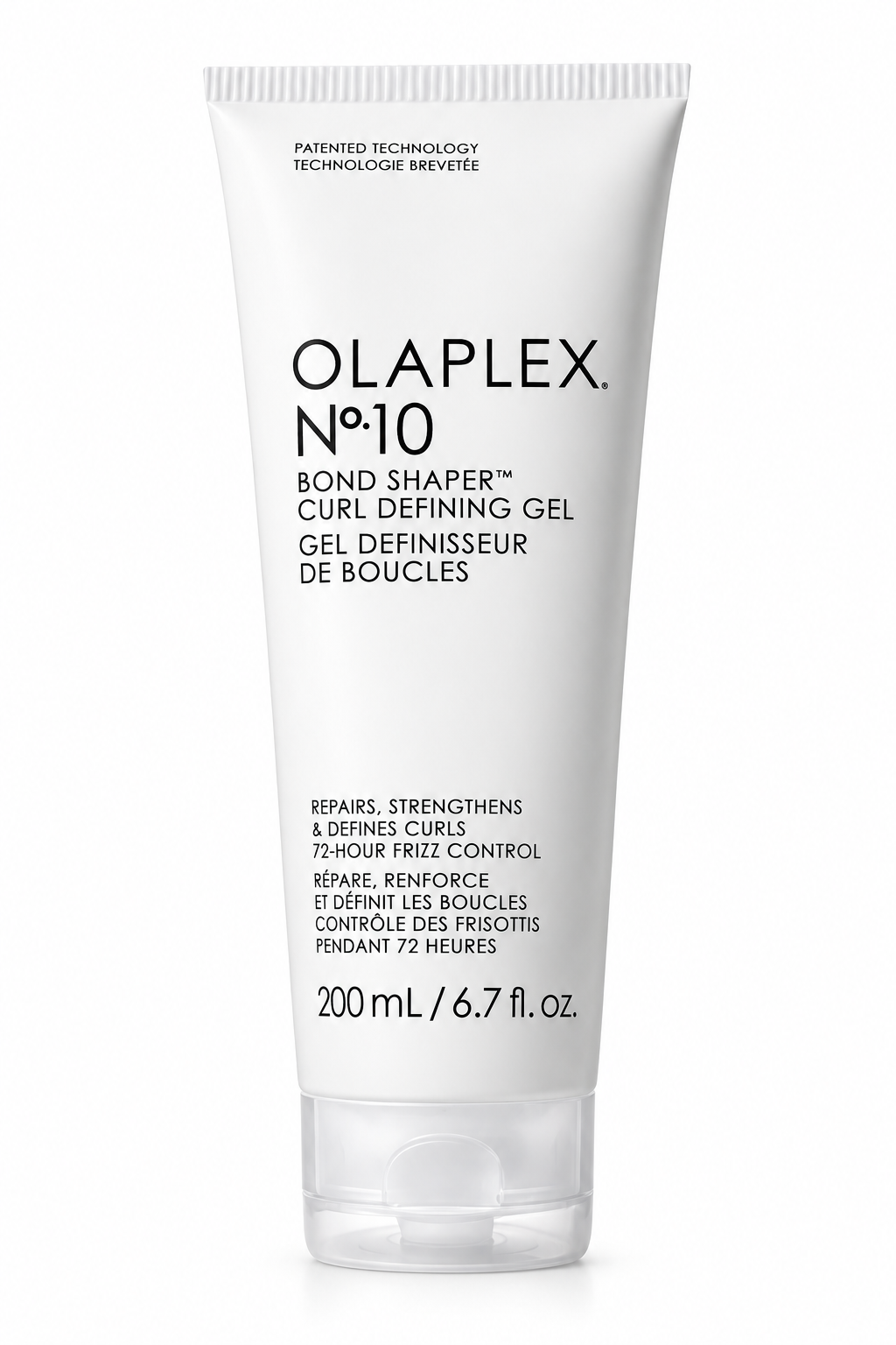 OLAPLEX No.10 Bond Shaper Curl Defining Gel 200ml, a strengthening and defining styling gel designed to enhance natural curls while providing up to 72-hour frizz control.